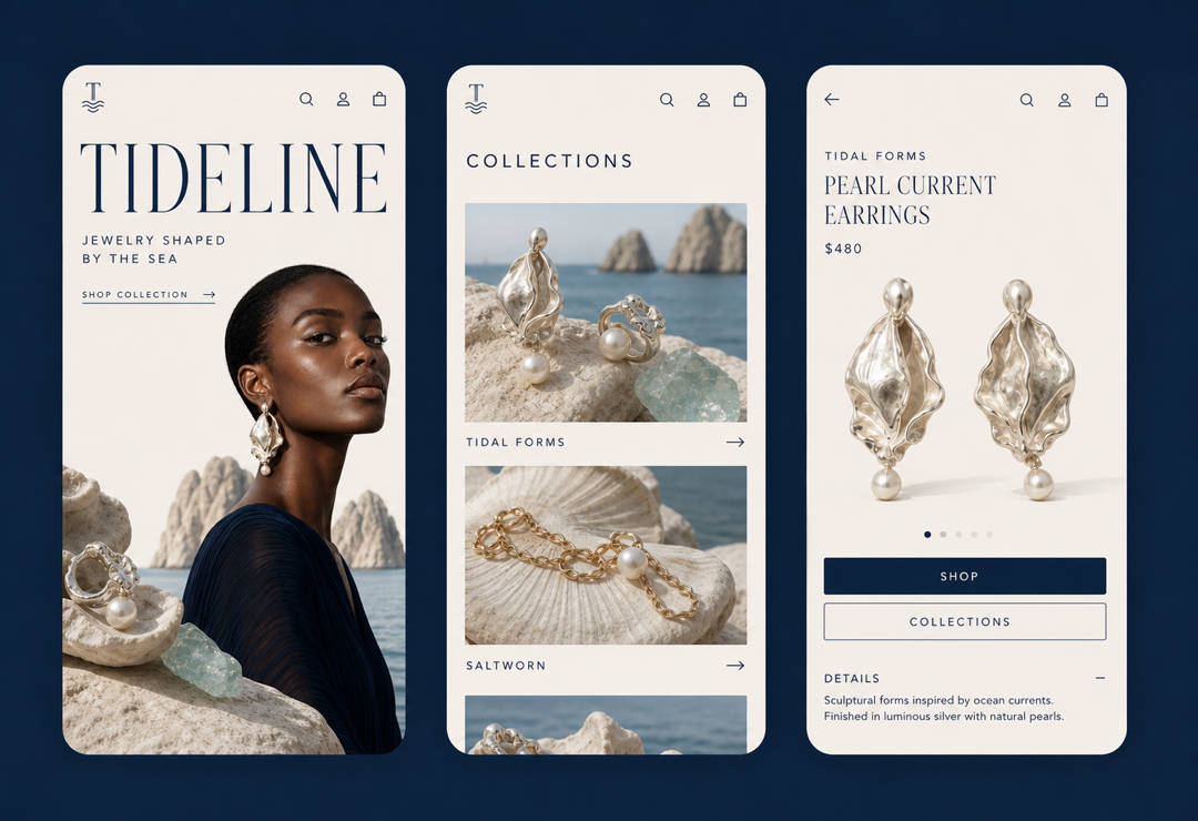 Responsive mobile views for exploring collections, reviewing products, and shopping from any device.